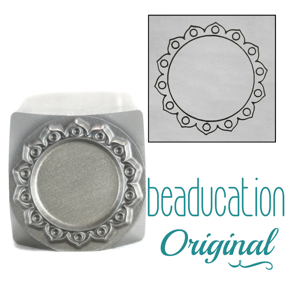 Metal Stamping Tools Floral Edge Border Metal Design Stamp, 17mm - Beaducation Original
